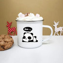 Axyaa Panda Print Enamel Coffee Tea Cup Cute Kawaii Mugs Drinkware Unique Gift