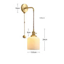 Axyaa Nordic LED Wall Light Copper Ceramic Adjustable Bedroom Living Room Lamp