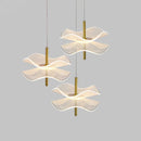 Axya Lotus Leaf Pendant Light: Modern Acrylic Design LED Chandelier for Bedroom and Dining Room