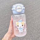 Axyaa Cat Water Bottle with Straw: Cute & Portable for Kids, School, Travel