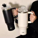Axyaa Stainless Steel Vacuum Tumbler with Straw and Handle