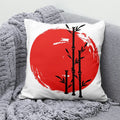 Axyaa Lucky Cat Mount Fuji Art Cushion Cover - Japanese Style Throw Pillow