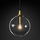 Axyaa Modern Simple Metal Pendant Lights Clear Glass Globe G4 Hanging Lamps