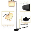 Axyaa LED Linen Lampshade Floor Lamp RGB Dimmable Vintage Vertical Loft Light