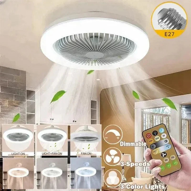 Axyaa 3-in-1 Ceiling Fan Light with Remote Control for Home, AC85-265V