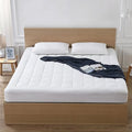 Axyaa White Water Cube Quilted Fitted Sheet - Soft Mattress Protector