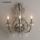 Axyaa Vintage Crystal White Wall Lamp: Elegant Lighting for Bedroom, Living Room & Nursery
