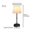 Axyaa LED Gold Table Lamp with Fabric Shade for Bedroom Living Room Office