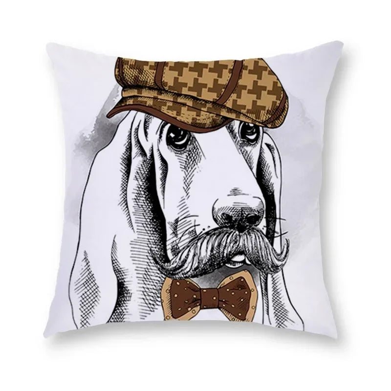 Axyaa Cartoon Dog Cushion Cover - Decorative Pillowcase for Home and Car - 45*45cm