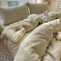 Axyaa Princess Lace Bed 4-Piece Set with Floral Cloud Design
