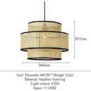 Axyaa Wabi Sabi Hemp Rope Pendant Lamp, Rattan Woven Chandelier for Home Decor