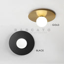 Axyaa Round LED Wall Lamp Gold/Black, Home Lighting Fixture for Living Room, Stair Light