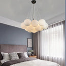 Axyaa White Bubble Glass Chandelier Ball Pendant Lamp for Home Decor