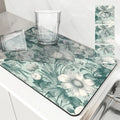 Axyaa Non-Slip Drying Mat for Kitchen Counter, Absorbent Plant Leaf Design