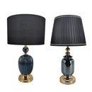 Axyaa Blue Glass LED Table Lamp with Minimalist Design
