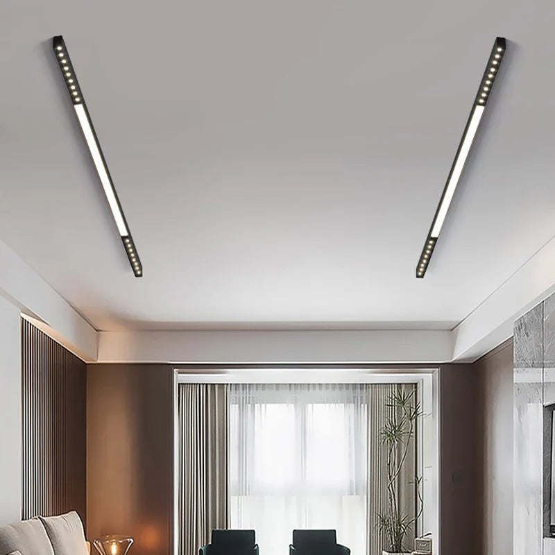 Axyaa Long Linear LED Ceiling Lamp for Minimalist Living Room, Bedroom, and Dining Room