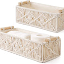 Axyaa Macrame Boho Storage Basket for Organizing Bathroom and Bedroom
