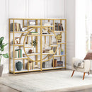 Axyaa Industrial 5 Tier Bookcase: Freestanding Tall Display Shelf Organizer