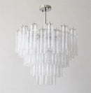 Axyaa Clear Pink Glass Tube Chandelier Luxury Ceiling Pendant Light