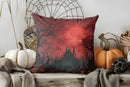 Axyaa Halloween House and Trees Pillow Cover for Sofa, Bedroom, Car