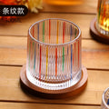 Axyaa Glass Tumbler Set with Wooden Tray, Premium Quality Whiskey Cup for Spirits