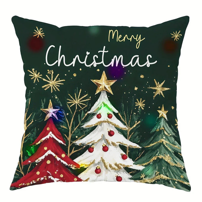 Axyaa Christmas LED Pillowcase, Santa Snowman Tree Design for Home Party Décor