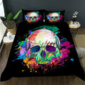 Axyaa King Size Skull Theme Duvet Cover Set for Teen Boys