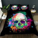 Axyaa King Size Skull Theme Duvet Cover Set for Teen Boys