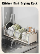 Axyaa Dish Drying Rack with Drainboard - Rust-proof Countertop Organizer