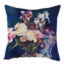 Axyaa Vintage Flowers & Birds Oil Painting Pillow Cover