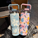 Axyaa Stainless Steel Thermos Bottle with Straw, 20&30oz Capacity