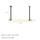 Axyaa Luxury Green Leather Belt Crystal Chandelier Pendant Lamp for Modern Dining Table