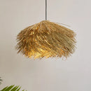 Axyaa Woven Rattan LED Chandelier for Japanese Wabi Sabi Style Home Decor