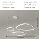 Axyaa Modern Nordic White/Black Irregular LED Pendant Lights, Minimalist Design