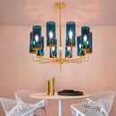 Axyaa Modern American Lustre Glass Chandelier, LED Indoor Lighting for Living, Dining, Bedroom