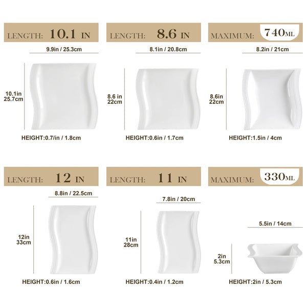 Axya Flora Porcelain Dinner Set - 26 Pieces, Service for 6