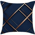 Axyaa Dark Blue Geometric Pattern Throw Pillow Covers for Sofa Bedroom Car