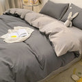 Axyaa Solid Purple Bedding Set - Soft Polyester Bed Linen Twin Queen Full Size