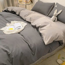 Axyaa Solid Purple Bedding Set - Soft Polyester Bed Linen Twin Queen Full Size