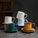 Axyaa Retro Coarse Pottery Coffee Cup and Saucer Set