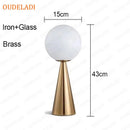 Axyaa Black Iron Glass Ball Table Lamps - Nordic Bedroom Lighting