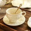 Axyaa Ceramic Gold Painted Tea Cup Set glamorizes afternoon tea styling