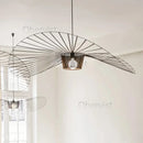 Axyaa Vintage Black Rattan LED Pendant Lamp - Home Ceiling Chandelier