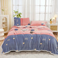 Axyaa Nordic Flower Print Plush Flannel Blanket, Soft Throw for Sofa Couch Bed