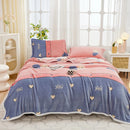 Axyaa Nordic Flower Print Plush Flannel Blanket, Soft Throw for Sofa Couch Bed