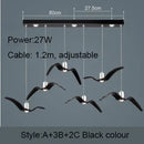 Axyaa Seagull Resin Chandelier - Nordic Creative Bird Shape LED Lighting
