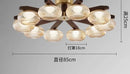 Axyaa Medieval Style Walnut Bedroom Ceiling Light Glass Lamp