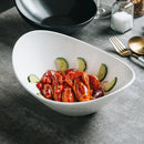 Axyaa Boat Ingot Ceramic Hot Pot Salad Bowl Set for Restaurant and Hotel