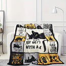 Axyaa Cats Love You Fleece Throw Blanket - Soft & Cozy for Cuddling with Your Feline.
