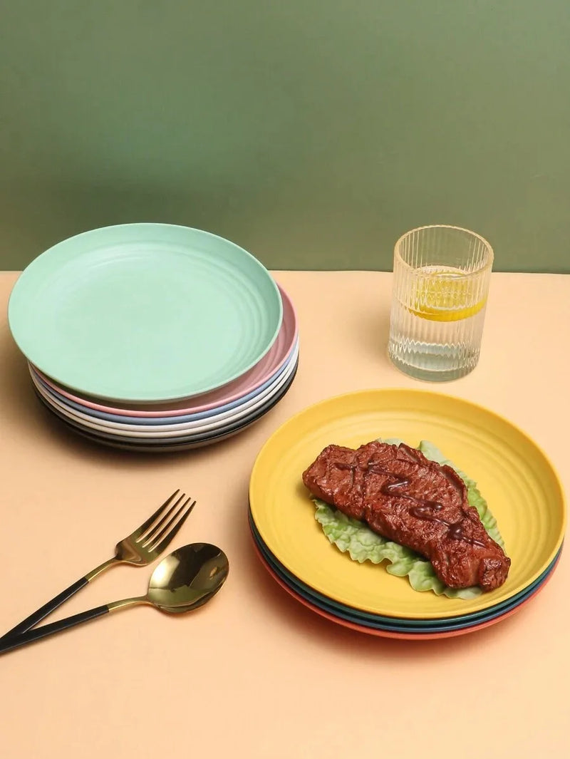 Axyaa Plastic Tray Set for Camping Picnic Kitchen, Microwave & Dishwasher Safe